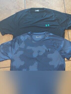 Under Armour Men’s Short Sleeve Tees — Black & Dark Blue Camo